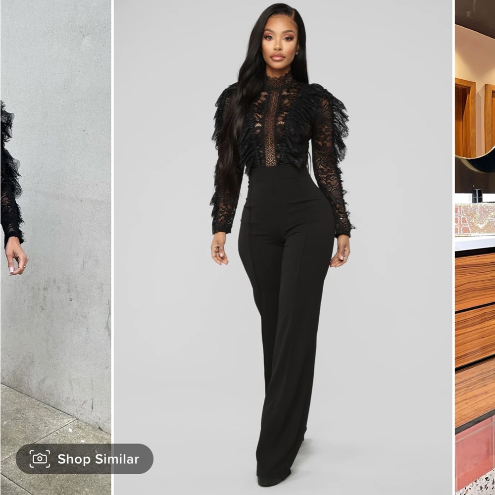 Black Lace Pantsuit size Sm NWT